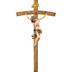 Cristo Barocco con espinas en cruz arqueada